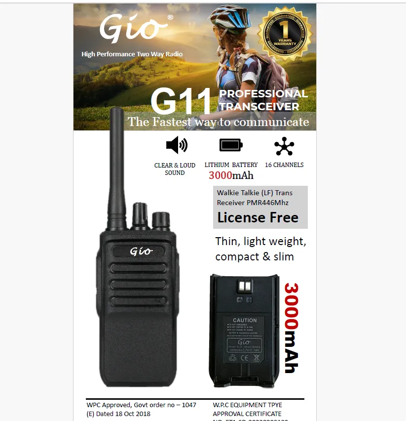 G11 GIO 2026 PROFESSIONAL TRANSCEIVER